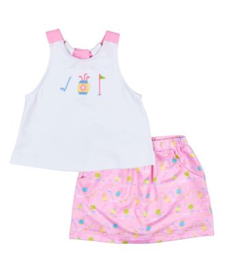 Little Girls Top And Skort Set With Golf