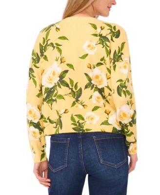 Women's Brushed Floral Long-Sleeve Sweater