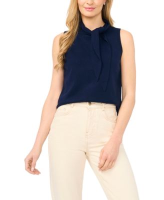 Women's Tie Neck Tank Sweater