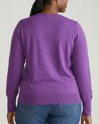 Plus Size Savvy Fine Knit V Sweater