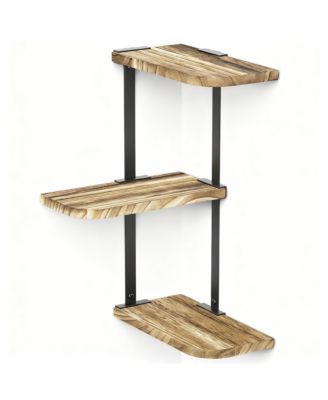 3 Tier Rustic Wood Floating Shelves for Space-saving Decor