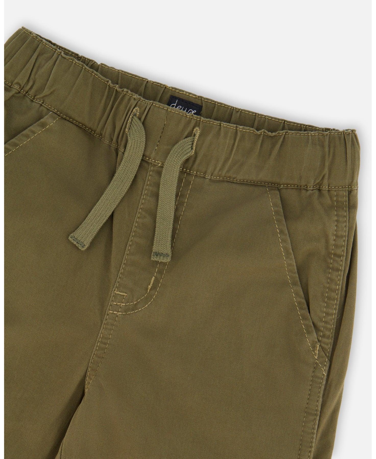 Deux par Toddler Boys Stretch Twill Carpenter Pants Dark Khaki Green