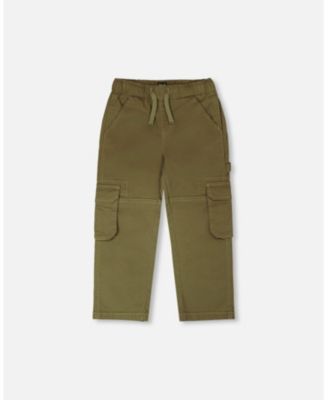 Toddler Boys Stretch Twill Carpenter Pants Dark Khaki Green