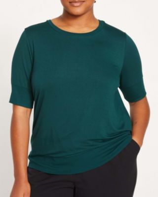 Women's Plus Size Liquid Jersey Rib Hem Tee