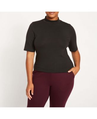 Women's Plus Size Modern Mock Neck Tee