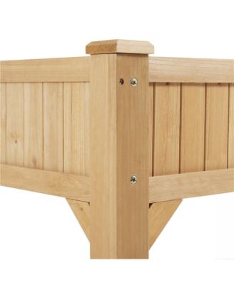 8-Pocket Wood Elevated Garden Planter with Fabric Liner