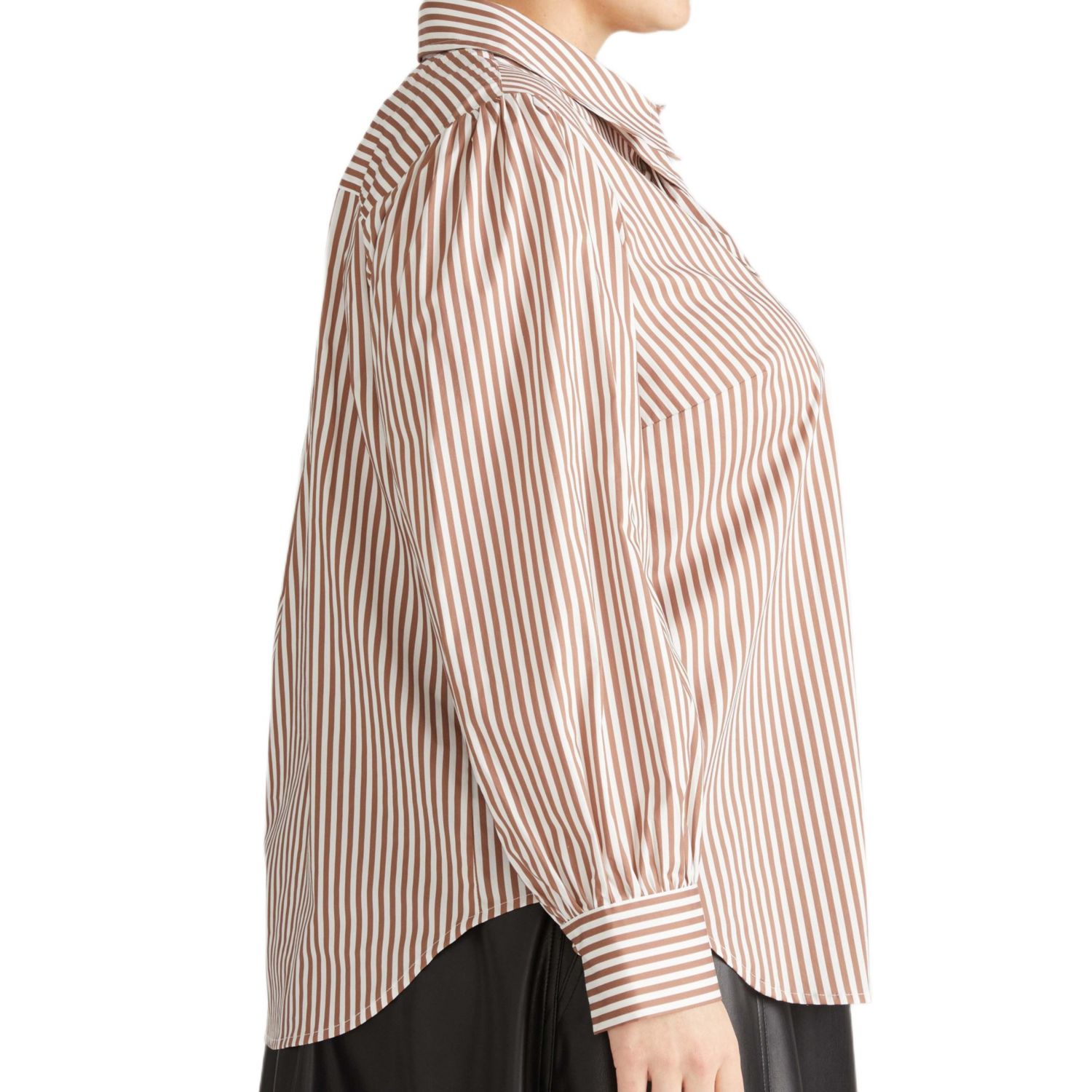 Women's Plus Size Janet Tie-Neck Cotton Poplin Shirt