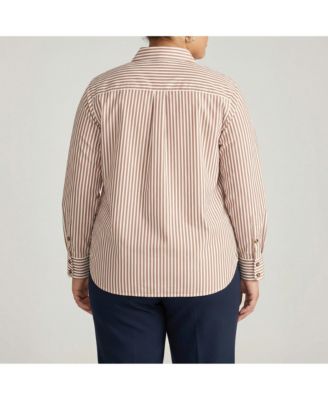 Women's Plus Size Elbe Popover Stretch Poplin Shirt