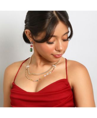 BCBG Generation Multi-Gem Drop Earrings