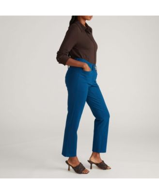 Plus Size Long Cigarette Ponte Pants