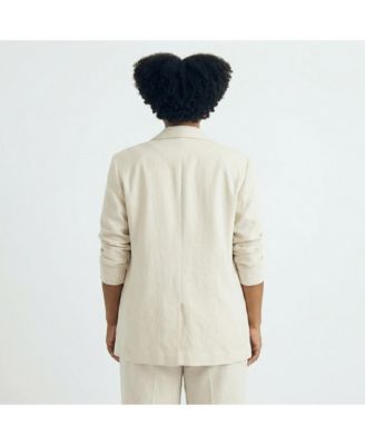 Plus Size Coastal Linen Blazer