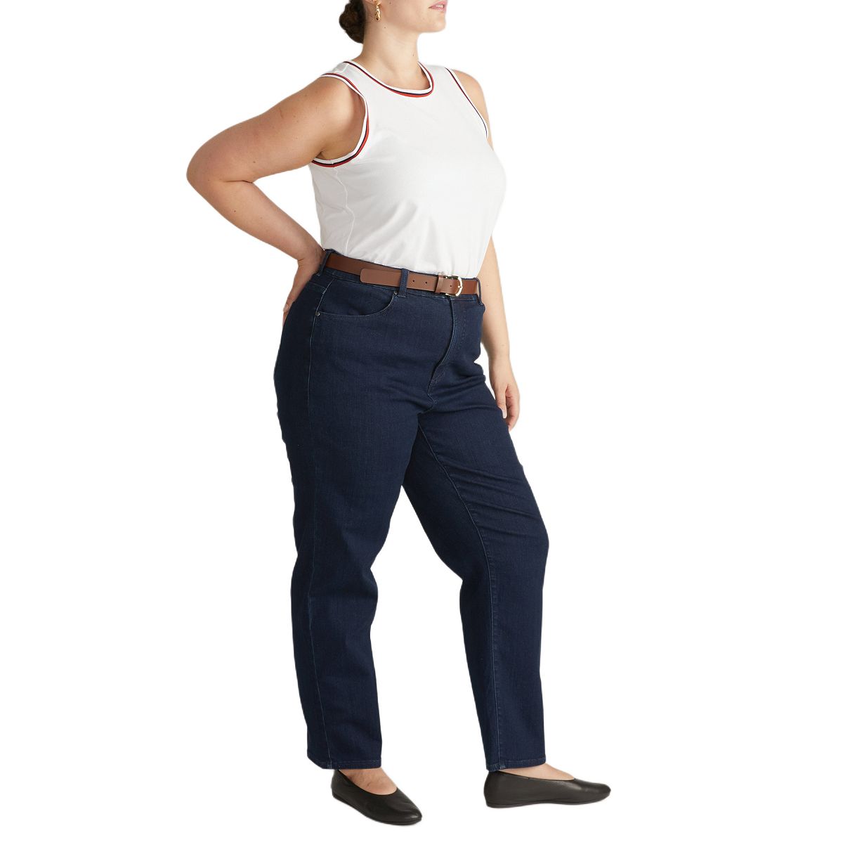 Universal Standard Women's Ella High Rise Straight Leg Jeans view 3 — MAYCSS fashion products