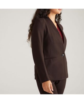Plus Size Lennox Collarless Ponte Blazer