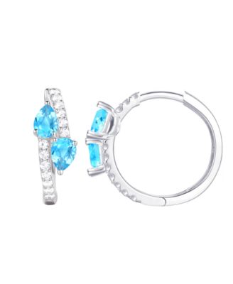 Multi Gemstone Earrings in 14k Gold Over Sterling Silver (Also in Sterling Silver)