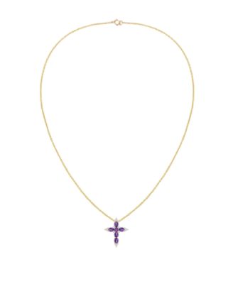 Multi-Gemstone Pendant Necklace in 14k Gold Over Sterling Silver (Also in Sterling Silver)