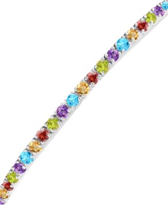 Multi-Gemstone Bracelet in Sterling Silver