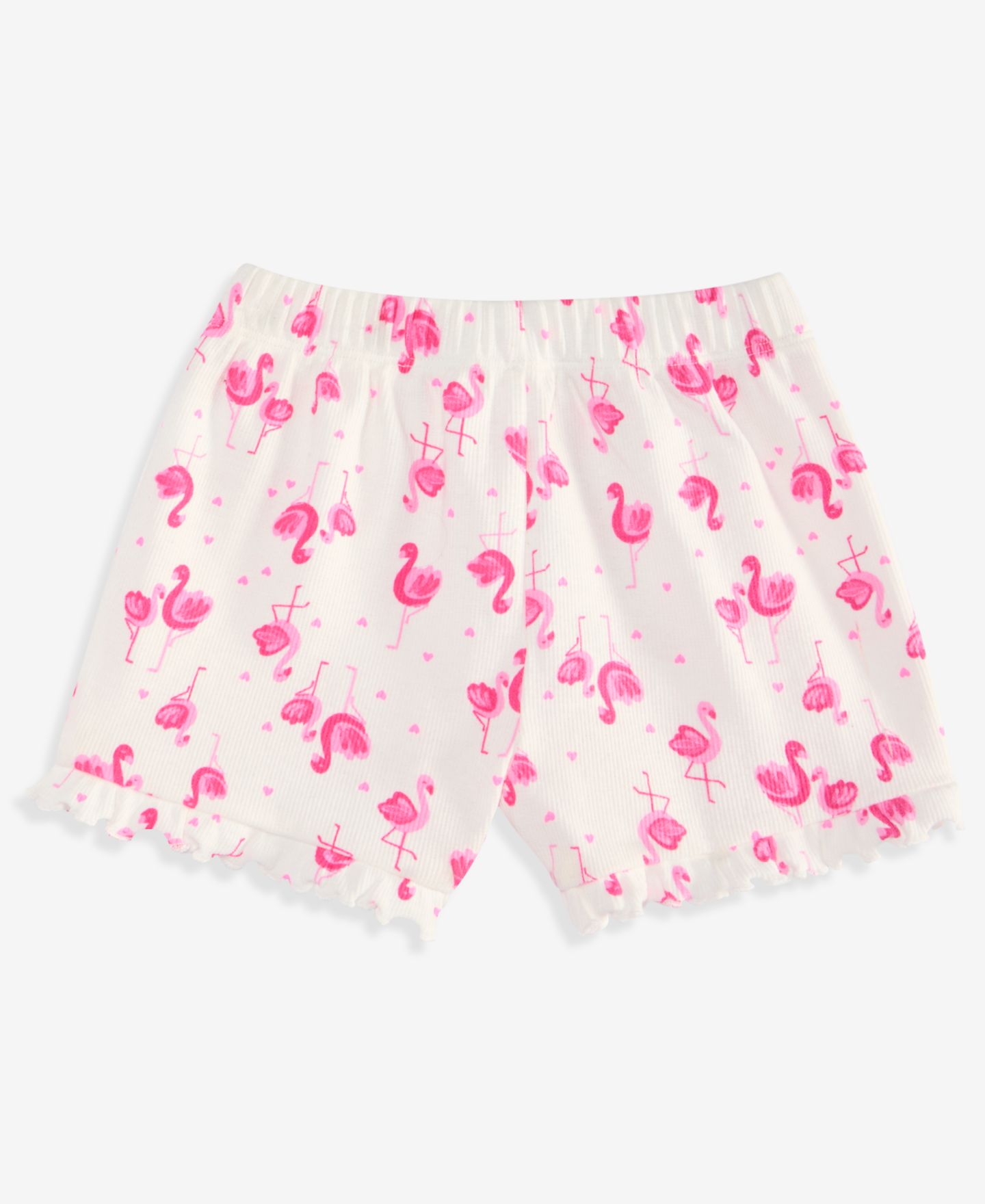 Шорты First Impressions Mix & Match Flamingo-Print Ribbed Shorts для девочек-малышей, цвет: Белый — фото 2