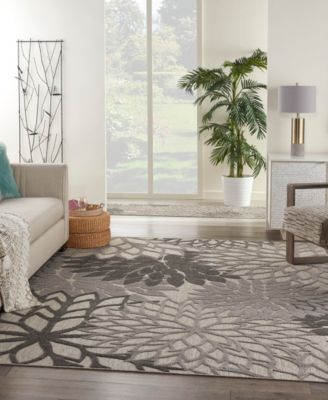 Aloha ALH05 Silver 7'10" x 10'6" Outdoor Area Rug