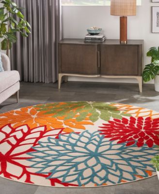 Aloha ALH05 5'3" x 5'3" Round Outdoor Area Rug