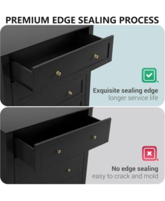 Drawers Dresser for Bedroom, Farmhouse Tall Wood Chest of Drawers for Clothes, Big Storage Dressers Organizer