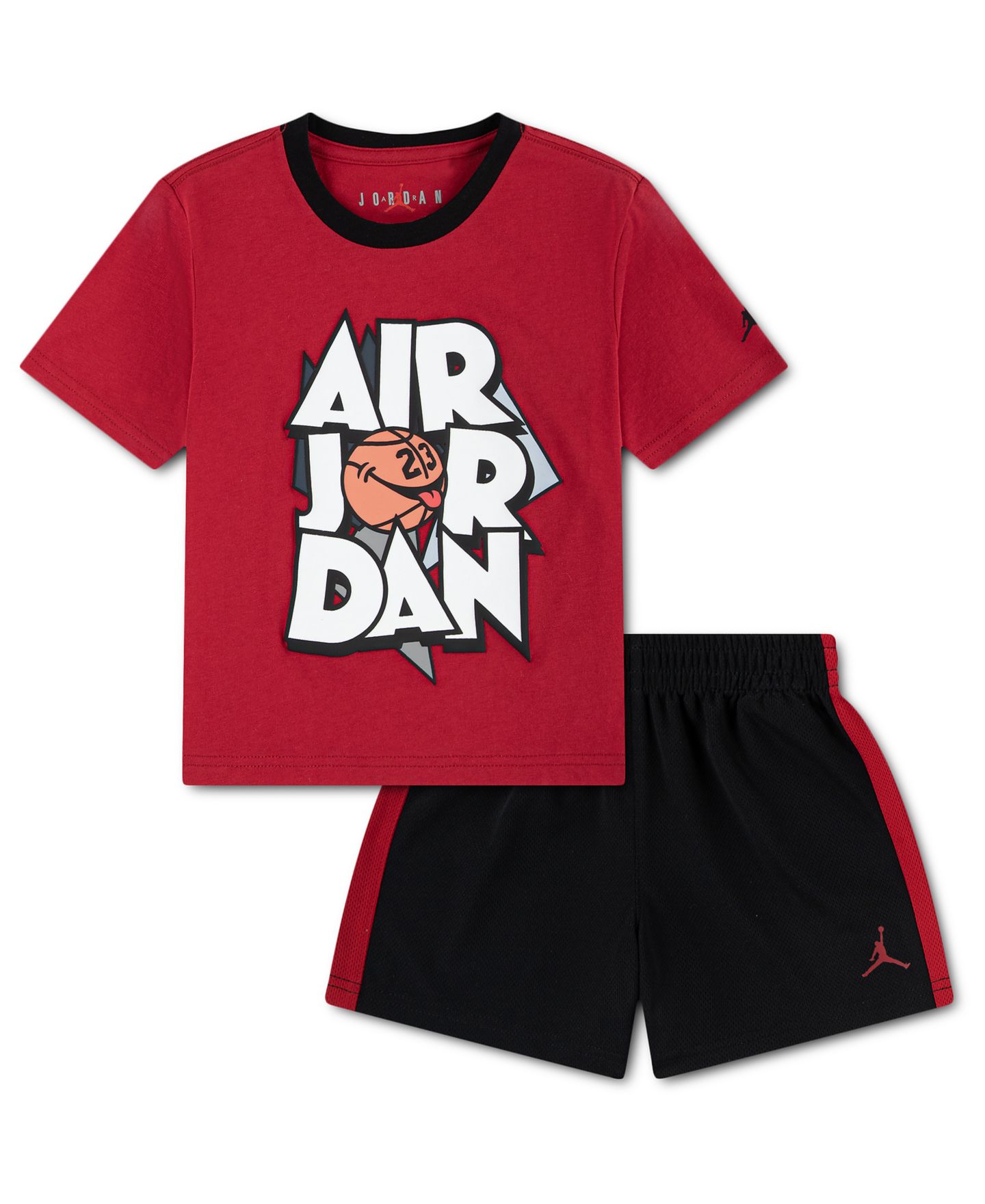 Комплект Jordan Airball Crewneck T-Shirt and Shorts, 2-Piece Set для мальчиков, цвет: Чёрный / Красный — фото 5