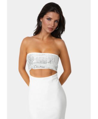 Women's Embellished Strapless Column Maxi Dress