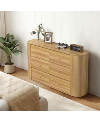 Drawer Dresser with Power Outlet, Farmhouse Dresser with Metal Handle, Vintage Design, Large Storage Dressers Organizer for Bedroom