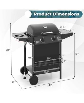 30 000 BTU Outdoor Burner Propane Gas Grill on Wheel
