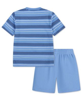 Boys' 4-7 Striped Short-Sleeve T-Shirt and French Terry Shorts, 2-Piece Set