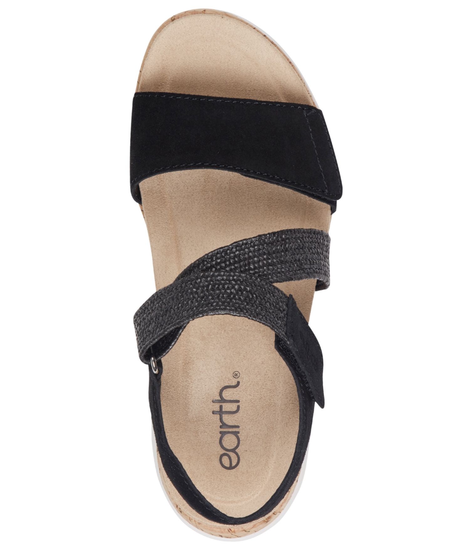 Женские сандалии Earth Reston Strappy Low Wedge, цвет: Чёрный замшевый / Чёрный — фото 4