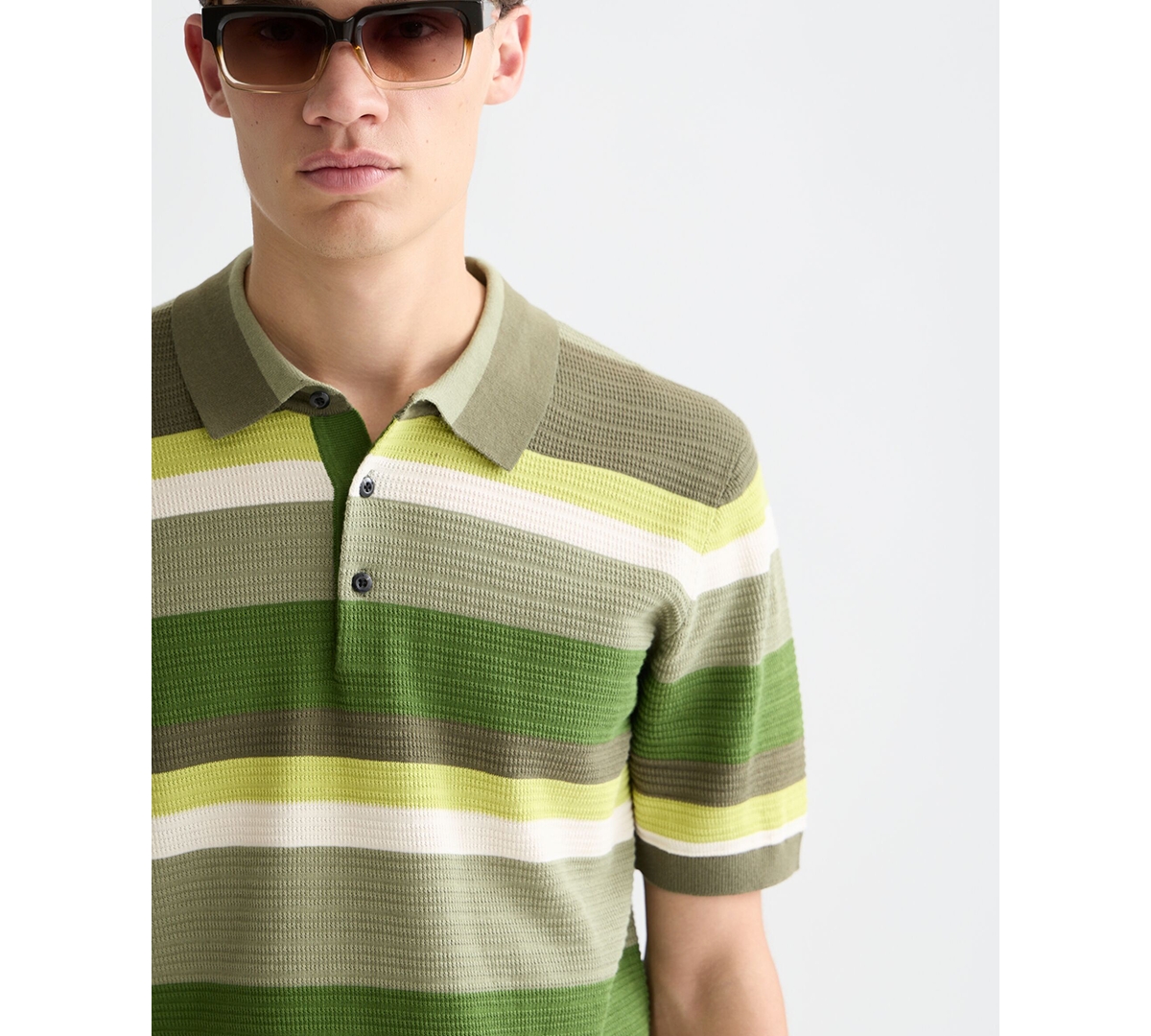 Scotch & Soda Men's Striped Knitted Polo Shirt