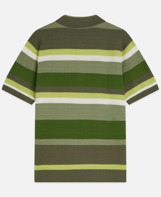 Men's Striped Knitted Polo Shirt