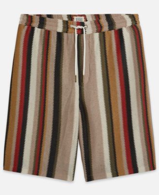 Men's Crochet Multi-Color Stripe Bermuda Shorts