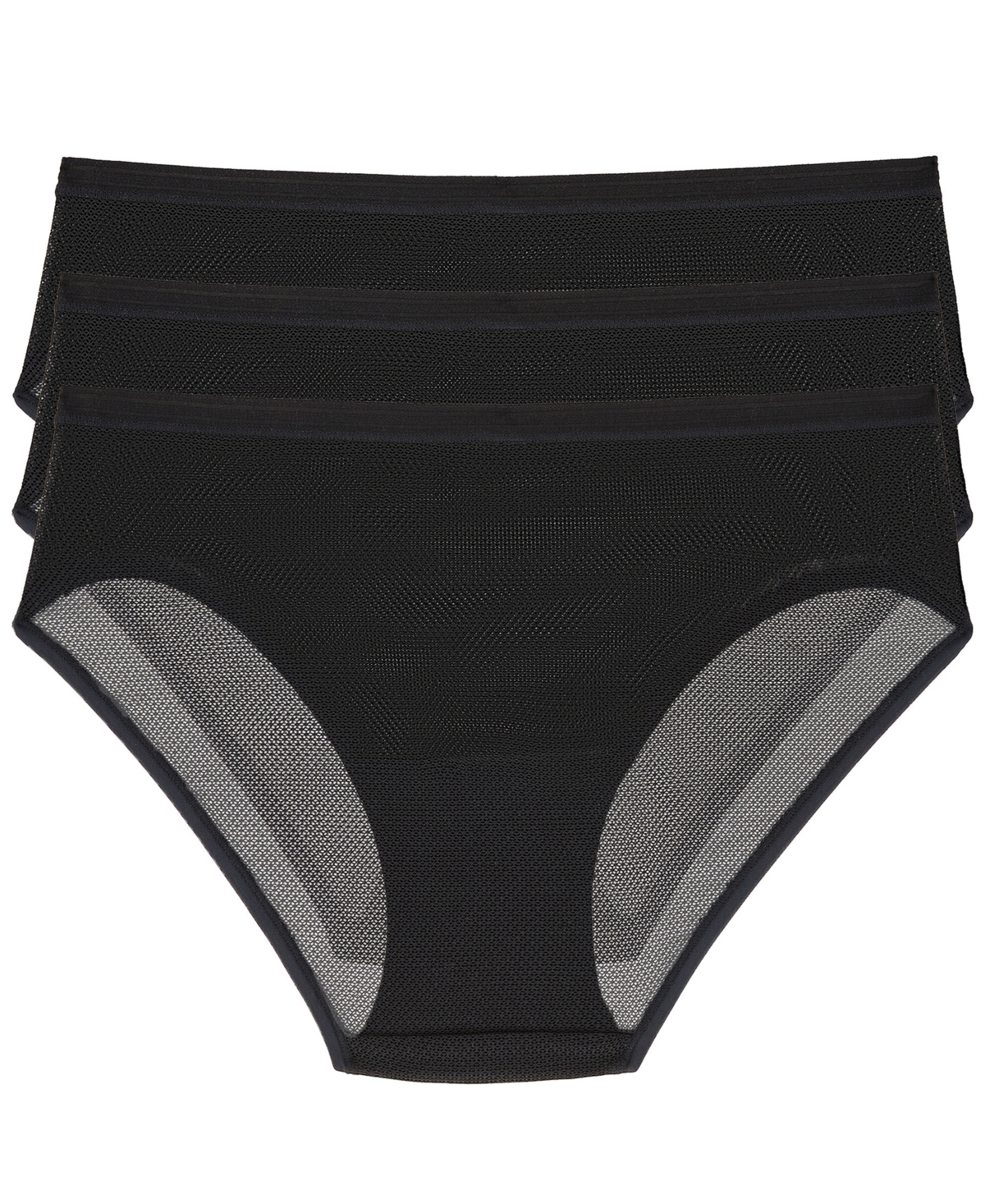 Dkny Women's Sheer Striped Bikini Panties, 3-Pack Set
