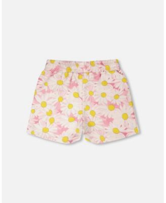 Toddler Girls French Terry Shorts Printed Daisies
