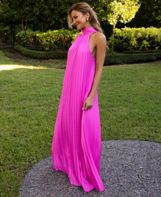 Women's Pleat Detail Ball Gown Dress