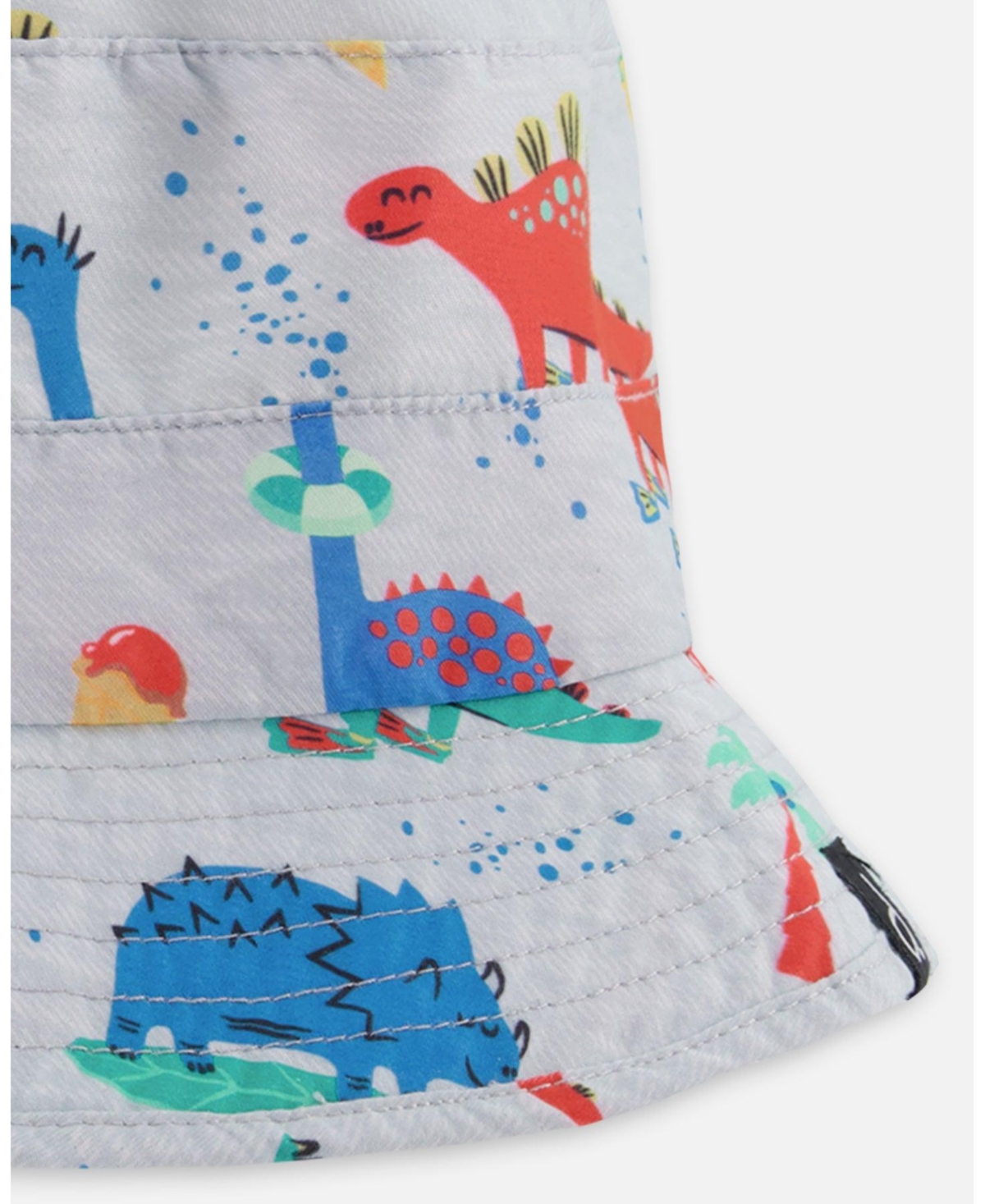 Deux par Deux Baby Boys Polyester Beach Hat Blue Dinosaur Print