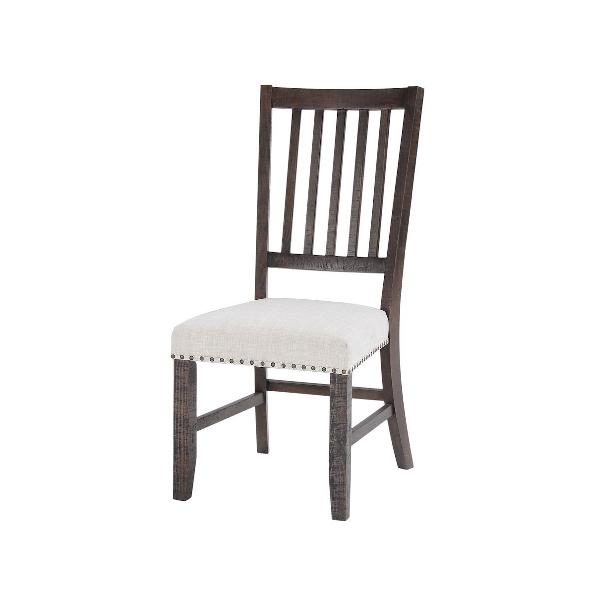 Jofran Willow Creek Distressed Solid Wood Upholstered Slatback Chair (Set of 2)