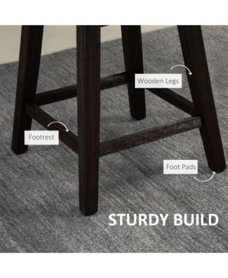 Set of 2 Bar Counter Stool Chairs with Cushioned Back,