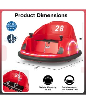 12V 360° Ride on Bumper Car for Toddlers with Remote Control