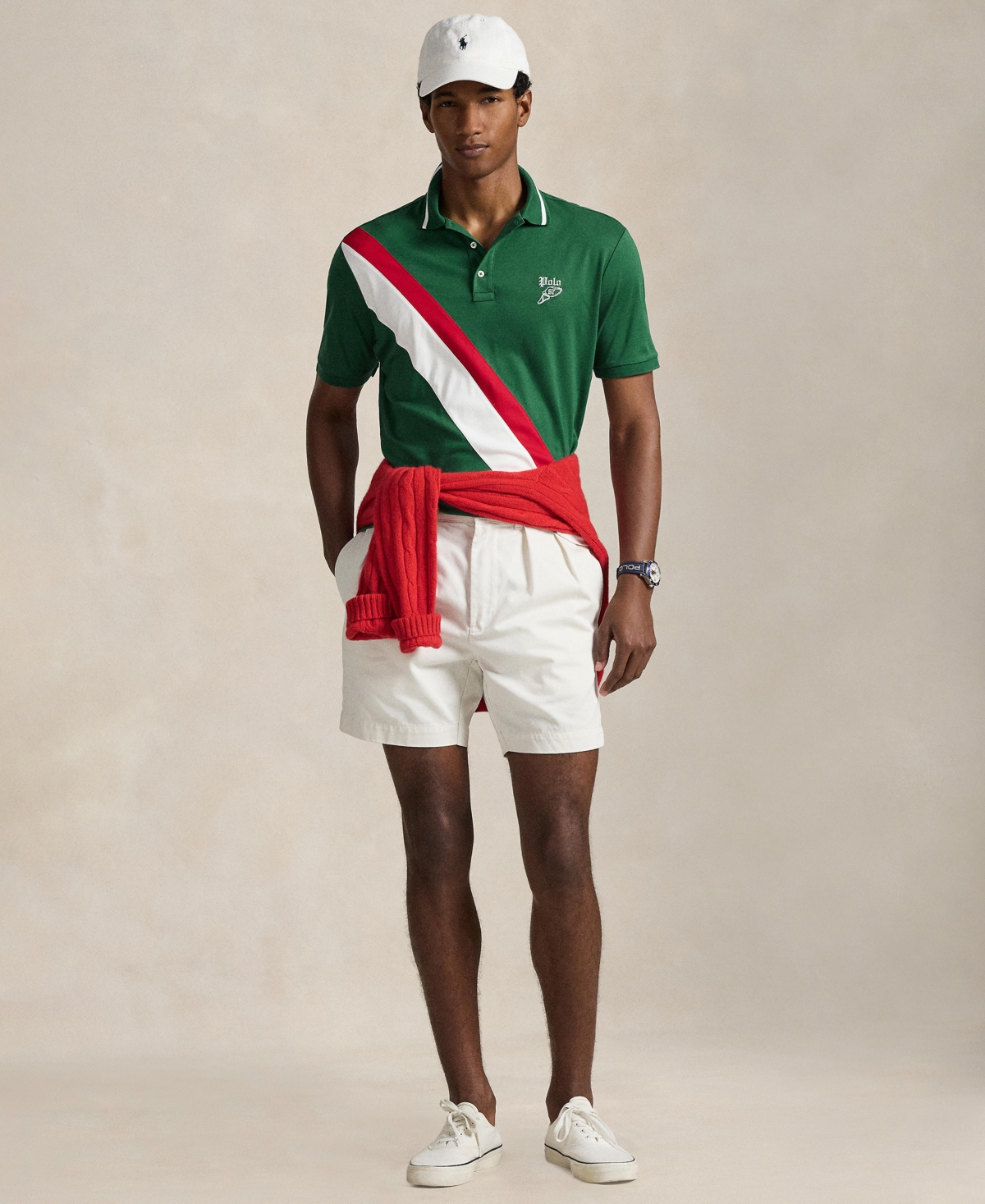 Polo Ralph Lauren Men's Striped Piecing Short-Sleeve Shirt