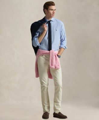 Men's Classic-Fit Miniature Houndstooth Pattern Shirt