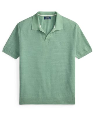 Men's Short-Sleeve Textured Sweater Polo Shirt