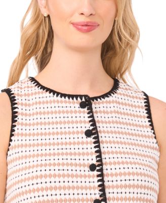 Women's Crochet Detail Sleeveless Crew Neck Vest Top