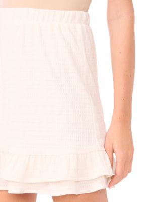 Women's Double Ruffle Pull-On Mini Skirt