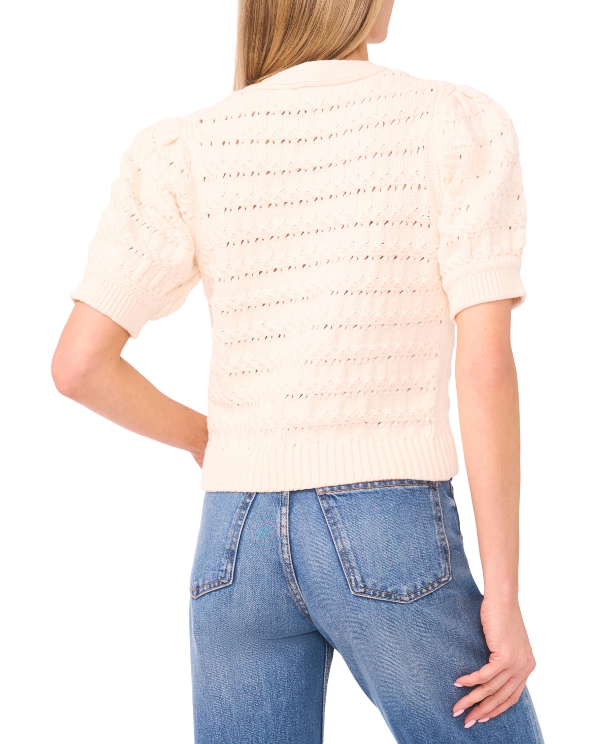 CeCe Women's Short-Sleeve V-Neck Cardigan