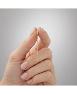 Brilliant 14K Gold Plated CZ Linear Drop Earrings