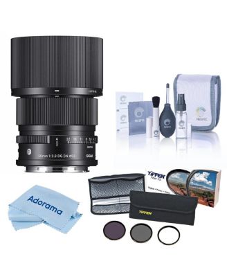 90mm f/2.8 DG DN Contemporary Lens for L Mount, Bundle with 55mm Essential Filter Kit, Cleaning Kit and Cleaning Cloth