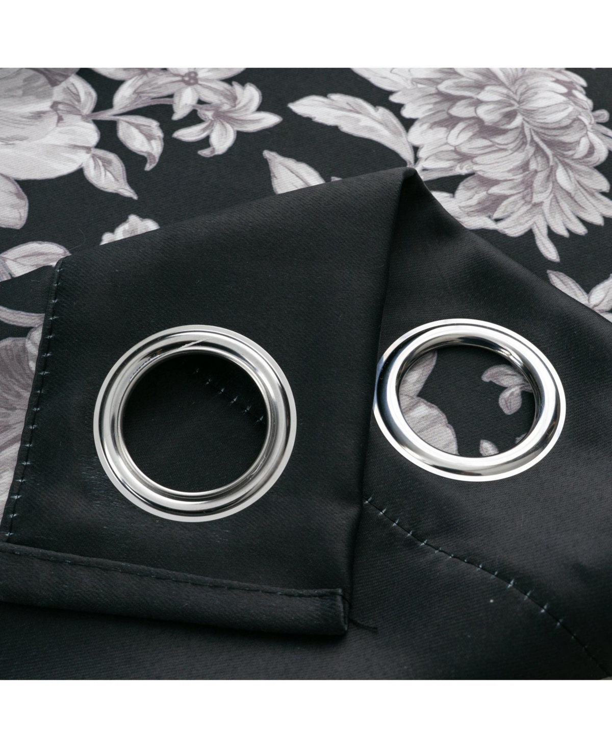 Olivia Gray 100% Polyester 190 Gsm Eloise Reversible Blackout Grommet Curtain Panel