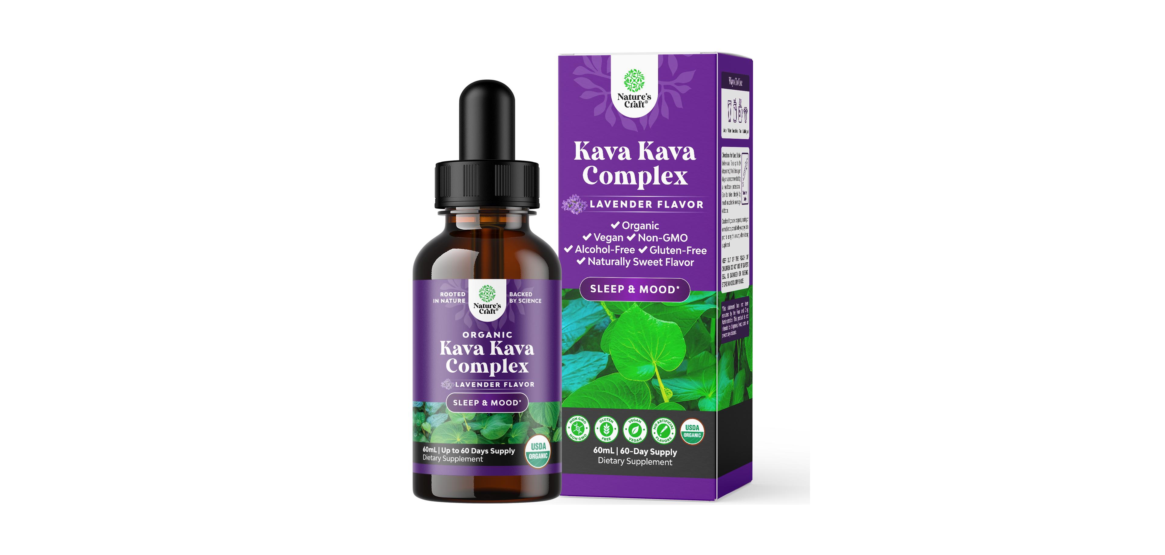 Kava Kava Complex | Mood Support Supplement, Calming High Concentration Extract with Chamomile & Lavender Flavor | 60ml